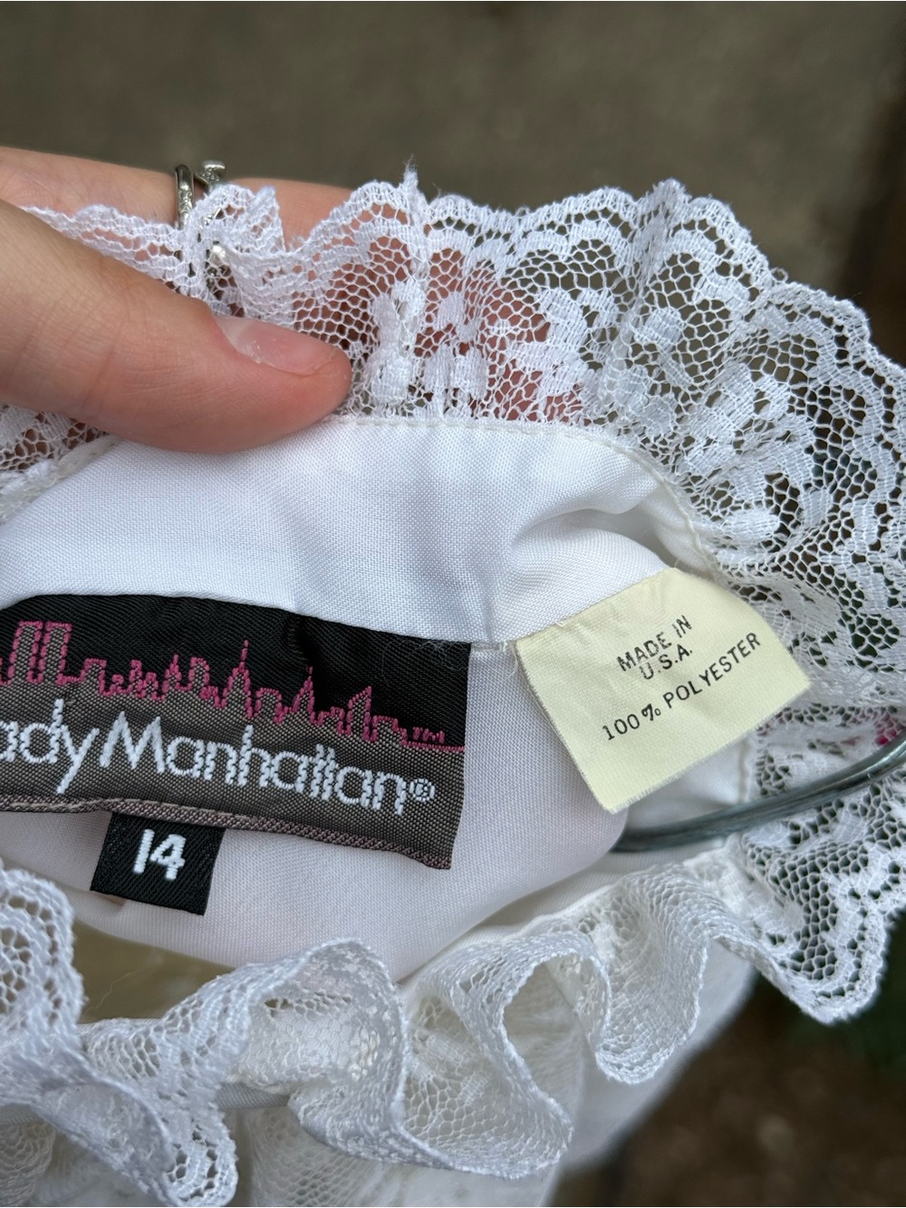VTG Lady Manhattan White Blouse size 14 - Picture 10 of 14